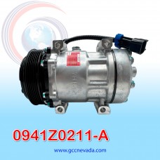 COMPRESOR 709 SD7H15 4546/4815 INTERNATIONAL TOMA HORIZONTAL MUFFLER GWA R-134-A T/P 6PK 125MM 12V NAS